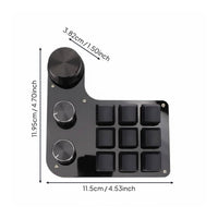 9 Key Keypad with 3 Knobs RGB Backlit Computer Peripheral Two-Mode Mode