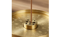 Multi-Functional 9 Hole Incense Stick Holder Detachable Design Brass Incense Plate Engraved Pattern Home Fragrance Accessory for Meditation Practitioners, Mindfulness Practice Enthusiasts, Tea Room, Spa
