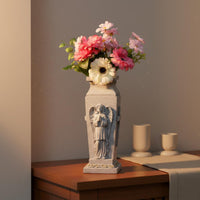 Angel Cross Vase Outdoor Safe Grave Flower Insert Stone Look for Garden