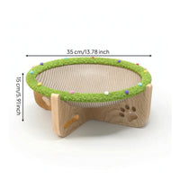 Cat Lounger with Hammock Wooden Cat Scratcher Bed Wear-Resistant Scratch Pad for Cats, Small Pets, Living Room