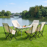 Foldable High Back Camping Chair Portable Moon Chair Comfortable Furniture Compact for Campers, Anglers, Picnics, Fishing, Backyard