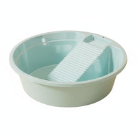 Wash Basin with Washboard Large Capacity Plastic Laundry Tub Gentle on Clothes