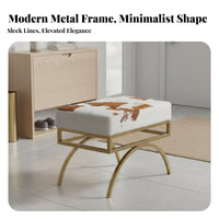 Square Cowhide Pouf Minimalist Design Low Stool Multi-Functional for Living Room