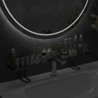 Sink Organizer with Cutout Space-Saving Behind Faucet Storage Shelf Easy Drainage over Faucet Shelf for Washstand