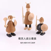 北欧木质维京人木偶摆件装饰房间布置卧室家居饰品车载创意