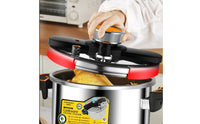 Anti-Scalding Handles Stainless Steel Pressure Cooker All Stovetops Compatible Rotary Knob Pressure Cooker Even Heat Distribution Multifunction Cooking Pot 3-in-1 Versatility for Beginners, Outdoor, Camping