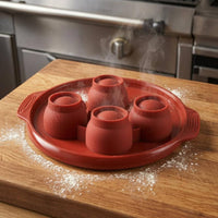 Escargot Baking Dish Brick Red 6-Cup Tray Easy to Clean