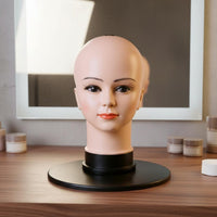 Smooth Surface Bald Female Mannequin Head Easy to Use Female Display Head Long-Lasting for Makeup Artists, Salon