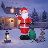 Inflatable Santa Santa Figure with Gift Sack Standing Giant Inflatable Santa Holiday Decor Outdoor Festive for Yard, Garden