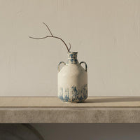 Dried Arrangement Vase Artfully Weathered Ceramic Vase Tranquil Style Home Decor for Study, Living Room