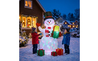 Christmas Inflatable Snowman Colorful Snowman with Top Hat Outdoor Decoration Eye-Catching Holiday Display Easy to Use