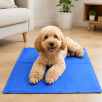 Self-Cooling Dog Mat for Hot Weather, Gel Pet Cooling Mat, Foldable & Portable Blue Dog Cool Mat, Washable