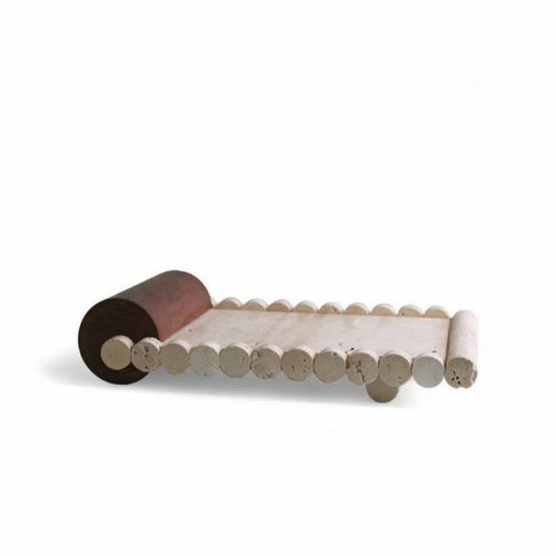 Resin Tray with Wood Mineral-Look cylinderLook Sculptural Centerpiece Tray Low-Profile for Coffee Table