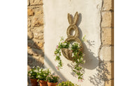 Rabbit Wall Hanging Basket Handwoven Wall Basket with Ears Hangable for Nursery