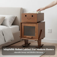 Robot-Shaped Cabinet Fun Character Side Table with Hidden Storage for residents