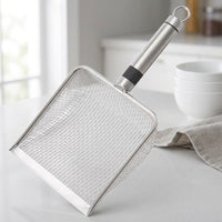 Pet Litter Scooper and Heavy Duty Stainless Steel Mesh Scooper, Deep Basket Animal Waste Scooper