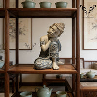 Zen Sitting Sleeping Buddha Statue 25cm