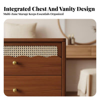 expandableable Vanity with Drawers Integrated Storage Cabinet Bedroom Furniture Space-Saving Modern Design for Walk-in Closet