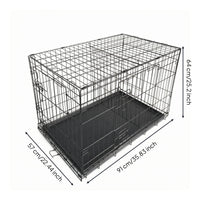 Double Door Dog Kennel Removable Tray doubleDoor Crate Collapsible