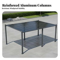 Aluminum Carport Waterproof Aluminum Sun Cover Protection Outdoor Gazebo for Homeowners, Families, Courtyard, Backyard, Poolside
