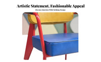 Chair with Semi-Circle Spine Geometric Design Design Seating Furniture Light Luxury Artistic Aesthetic for Home Office, Entryway