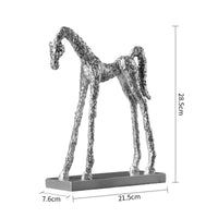 Horse Figurine Textured Horse Statue Silver-Toned for Bookshelf, Homeowners