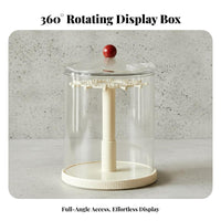 360° Rotating Figure Display Case Dustproof Rotating Display Case Large Capacity Figure Organizer for Collectors, Toy Enthusiasts, Tabletop