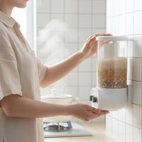 Wall Mounted Grain Dispenser Adjustable Dividers for Pantry
