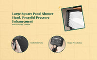 High Pressure Handheld Shower Head, Adjustable Square Rain Shower, Multi-Mode Detachable Set, Bathroom, Easy Installation