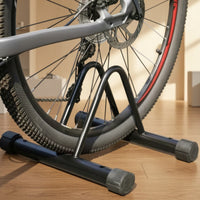 Adjustable Freestanding Bike Stand Sturdy Two-Wheeler Parking Stand Compact Two-Wheeler Floor Parking Rack Portable for Commuters