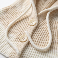 Lightweight Hooded Scarf Hat, Knit Hooded Scarf Hat, Warm Windproof Adjustable S #variant:['Beige']