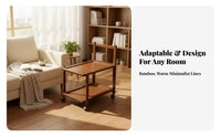 With casters Rolling Side Table Vintage & design Rolling C-Table Multi-Functional Storage utility cart Space-Saving for Apartment Dwellers, property owners, Students, Living Room, Small areas, Bedroom, Home Office