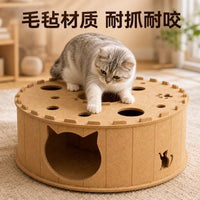 Felt Cat Cave Tunnel Toy Integrated Donut Tire Hideaway Cat House for All Seasons