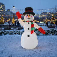 Waving Inflatable Snowman with Top Hat Outdoor Christmas Inflatable Snowman Giant Lawn Decoration Oversized