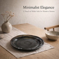 Wabi-Sabi Ceramic Plate, Light Luxury Retro Style