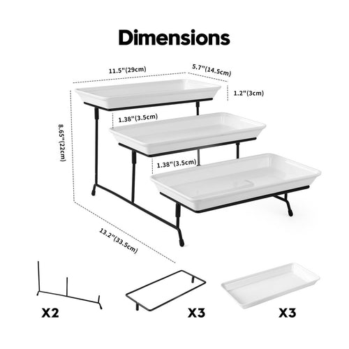 3 Tier Dessert Stand Reusable Tiered Tray Stable for Buffet
