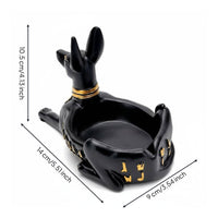 Wolf-Headed God Statue Tray Decorative Ancient Decor Organizer Tray Multifunctional God Statue Dish for Entryway, Living Room