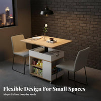 Height-Adjustable transformable Coffee-to-Dining Table two-in-oneUse Wheeled highlight Table Mobile with casters Rolling trolley Space-Saving Design for Apartment Dwellers, distant Workers, Small Families, Living Room, Home Office, Bedroom
