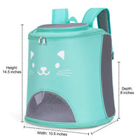 Cat Backpack Pet Carrier Backpack with Large Capacity Oxford Material, Portable Pet Carrier Cat Travel Bag for Hiking with Top Opening Mesh Window