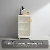 Rolling Book Trolley Large Capacity Multi-Tier Organizer Trolley for Homeowners