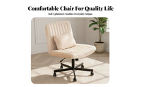 Armless Cross-Legged Chair Height Adjustable Office Furniture 360° rotate Rolling Casters for Students, Remote Workers
