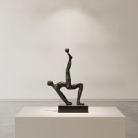 Modern Iron Sculpture Black Abstract Sculpture Elegant Statue Minimalist for Homeowners, Shelf, Tabletop, Desk, Living Room