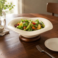 Ceramic Fruit Tray Wavy Rim Tableware Elevated Display for Table Presentation