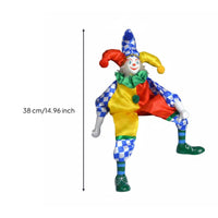 Dangling Leg Clown Ornament Colorful Ceramic Clown Doll Collectible