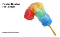Rainbow Duster Rod Multi-Purpose Dusting Tool Washable Head for Office Workers