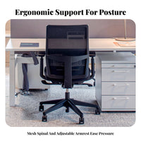 Ergonomic Task Chair Support Ergonomic Mesh spine wheel Adjustable Height Rolling Casters for Remote Workers, Study Room