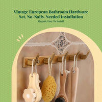 No-drill brass towel rack