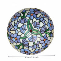 Tiffany Ceiling Lamp Art Moderne Design Round Stained Glass Ceiling Light