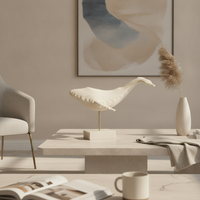 Cetacean Sculpture Minimalist Cetacean Statue with Stand Modern for Bookshelf