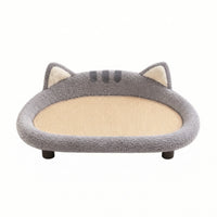 Padded Cat Sofa Bed with Sisal Pad Woven Cat Scratcher Bed Oval Pet Furniture Comfy for Kittens